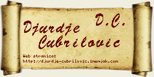 Đurđe Čubrilović vizit kartica